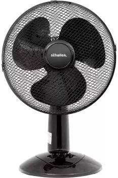 Image of Home & Office Electric 12" 3 Speed Electric Tilt Oscillating Worktop Desk Table Air Cooling Fan in BLACK