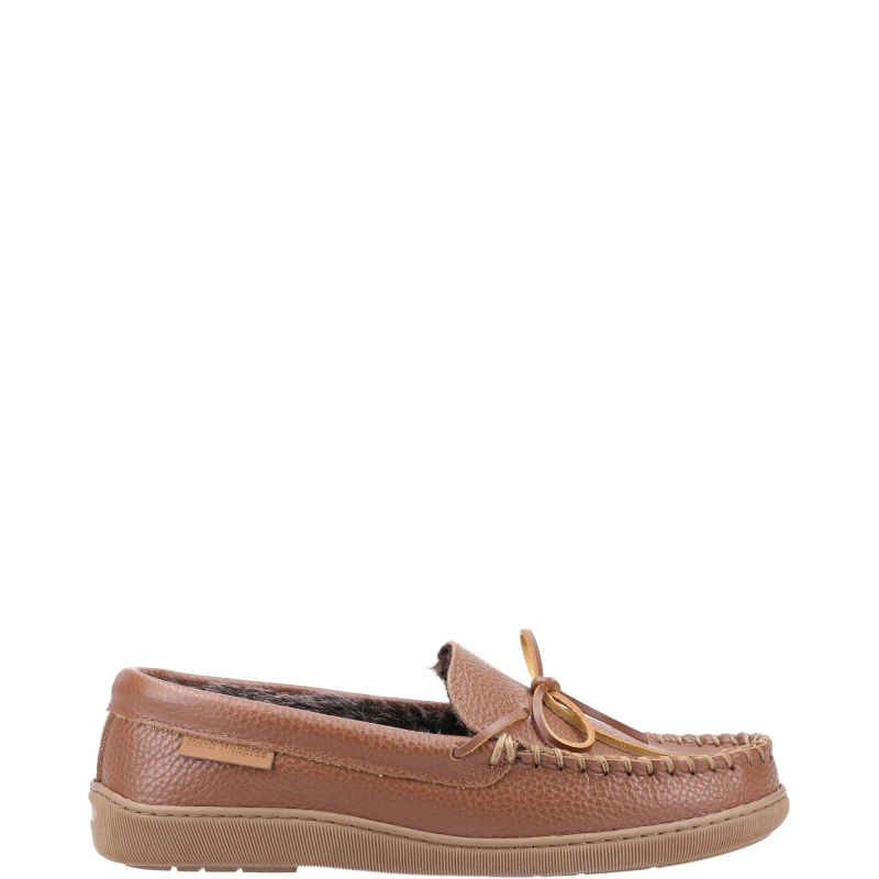 Image of Hush Puppies Hush Puppies Men 'Ace' Leather Slippers in Tan Size: 8 Tan 8 Male 5038600771384