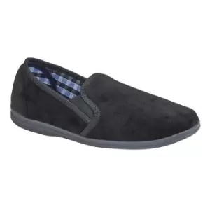 Image of Sleepers Mens Wilson Velour Slippers (6 UK) (Black)