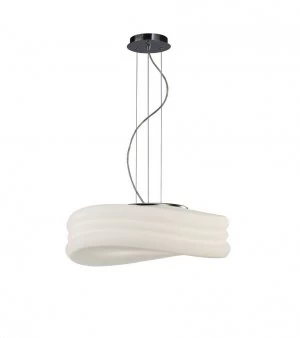 Image of Ceiling Pendant 3 Light E27 Large, Polished Chrome, Frosted White Glass