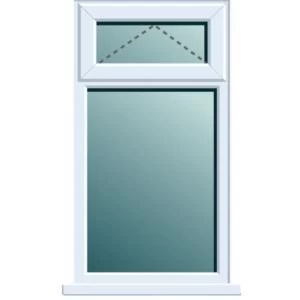 Image of White PVCu Top hung over fixed lite Window H970mm W620mm