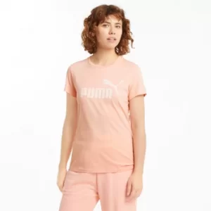Image of PUMA Essentials Logo Womens T-Shirt, Apricot Blush, size Small, Clothing