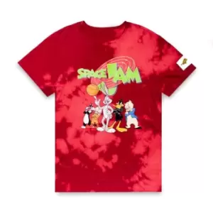 Image of Hype x Space Jam Retro Character Print Logo T Shirt - Red