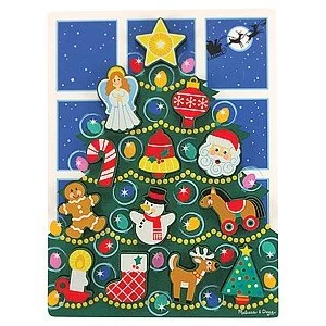 Image of Melissa and Doug Chunky Puzzle Christmas Tree 2 years