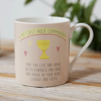 Image of Faith & Hope My 1st Holy Communion Stoneware Mug - Pink