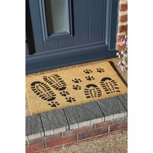 Image of Astley Footprints Embossed Coir Mat