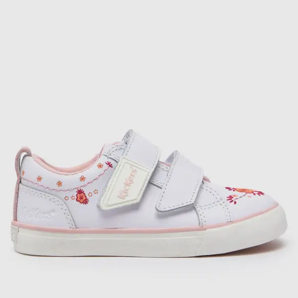 Image of Kickers white & pink tovni twin happy Girls Toddler trainers White & Pink UK 5 (EU 22)