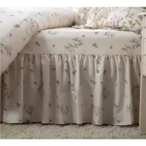 Image of Belledorm Rose Boutique Fitted Valance (Single) (Ivory/Pink/Green)
