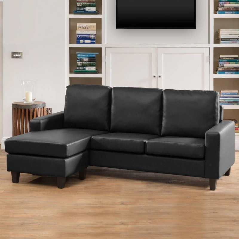 Image of Artemis Home Modena Reversible Corner Sofa in Black Unisex