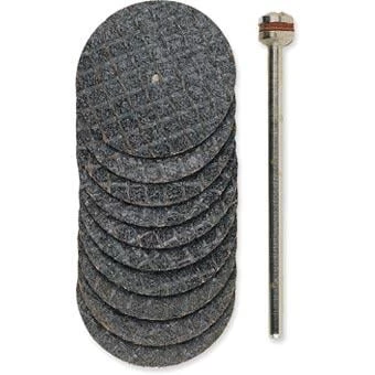 Image of Proxxon Reinforced Aluminium Oxide Cutting Discs - 5 Proxxon Cutting Discs & Arbor - 38mm - 28818