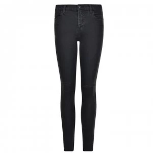 Image of J BRAND Frayed Ankle Mid Rise Jeans - Black Mercy