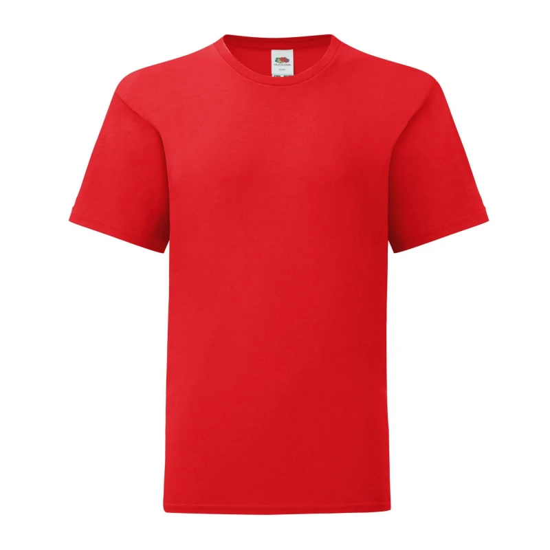 Image of Fruit of the Loom Iconic 150 T-Shirt in Red Size: 12-13 Years Red Unisex 12-13 Years