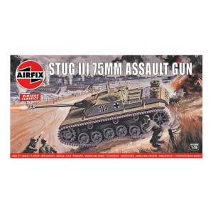 Image of Stug III 75mm Assault Gun 1:76 Vintage Classic Military Air Fix Model Kit