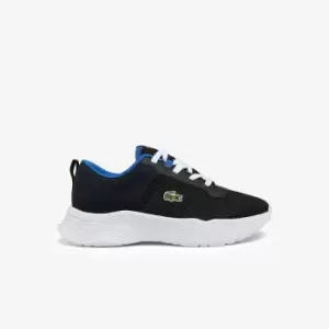 Image of Lacoste Childrens Court-Drive Textile Trainers Size 1 UK Black / Blue