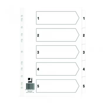 Image of Q Connect Index 1-5 Board Reinforced White Pack of 50 KF01527Q