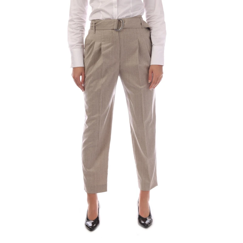 Image of Boss Womens Tapiah1 Straight Trousers Open White female 6 (XS)