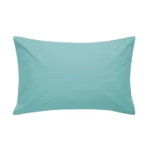 Image of Joules Cotton Percale Plain Dye Pair of Standard Pillowcases, Cotswold Blue
