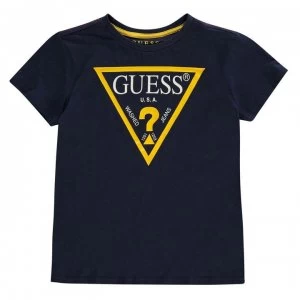 Image of Guess Logo T Shirt - Navy DEKB