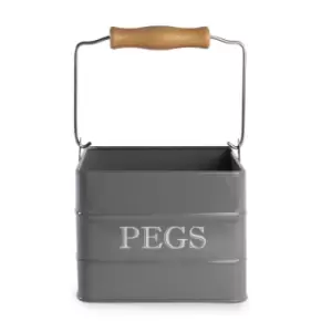 Image of Hanging Metal Peg Tin Grey M&W