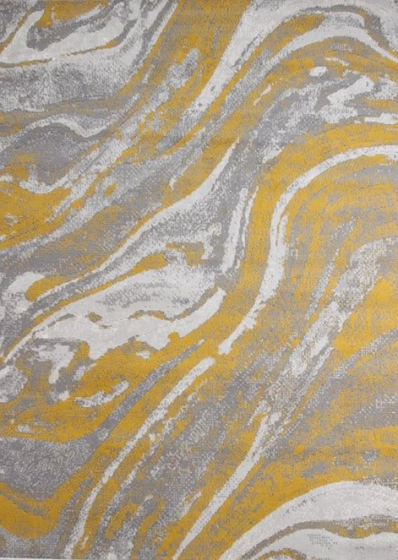 Image of Rugstyle Balletto Heatset Paint Rug in Yellow Size: 200cm x 290cm Yellow Unisex 200cm x 290 cm