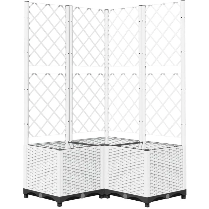 Image of VIDAXL Garden Planter with Trellis White 80x80x136cm pp Vidaxl 8720845671785