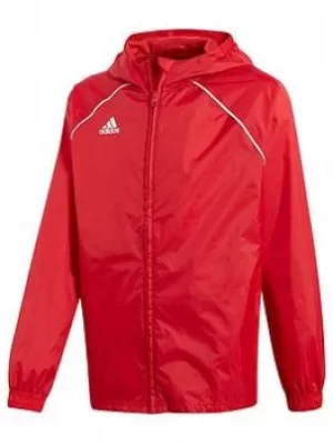 Image of Boys, adidas Junior Unisex Core18 Rain Jacket, Red, Size 13-14 Years