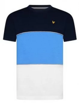 Image of Lyle & Scott Boys Wide Multi Stripe T-Shirt - Blue