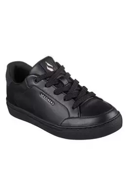 Image of Skechers Side Street Tonal Leather Trainers, Black, Size 3, Women