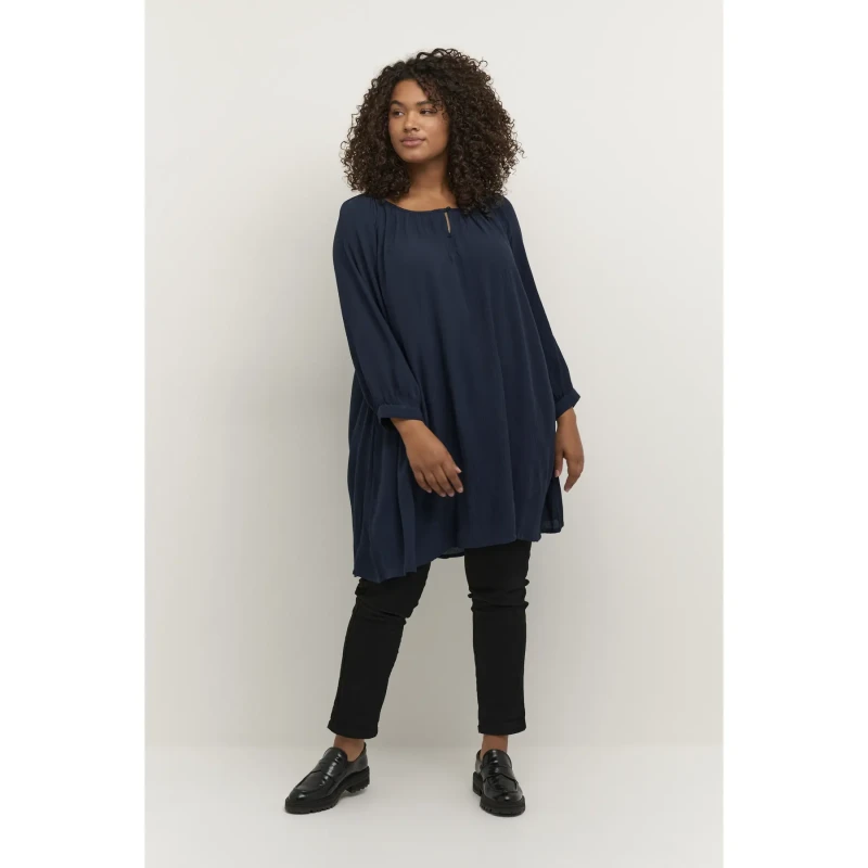 Image of KAFFE Curve 3/4 Sleeve Tunic For Her KAFFE Curve Ami Bleu Female 52