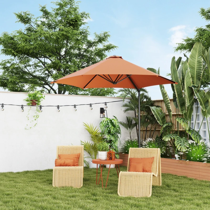 Image of Outsunny 2.5M Offset Roma Patio Umbrella W/ 360° Rotation - Orange TJ Hughes 5063603007390