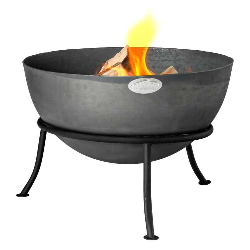 Image of Harbour Housewares 60Cm Steel Fire Pit - Outdoor Garden Patio Fire Bowl Brazier Heater Stove For Wood Log Charcoal Burning