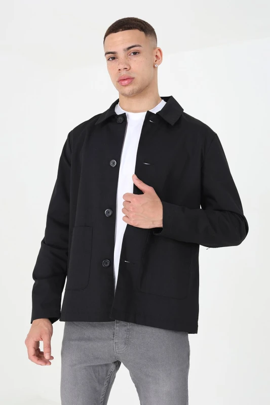 Image of Brave Soul Patch Pocket Coach Jacket Black