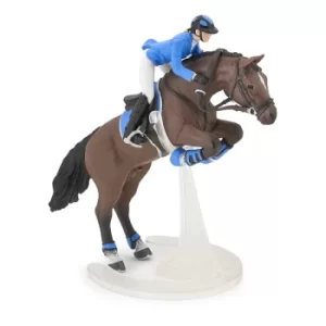 Image of PAPO Horse and Ponies Jumping Horse with Riding Girl Toy Figure, Three Years or Above, Multi-colour (51560)