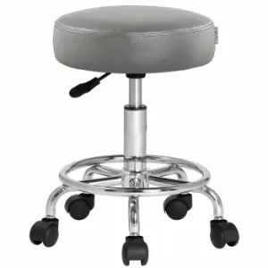 Image of Padded Swivel Stool with Chromed Steel Feet 360° Grey