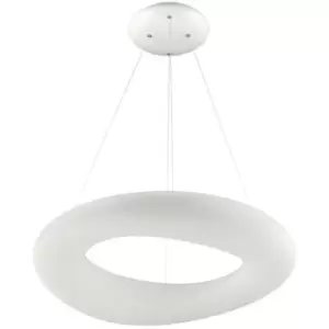 Image of Zumaline Lima Integrated LED Pendant Ceiling Light, White, 4000K, 1900Lm