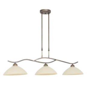 Image of Capric Straight Bar Pendant Ceiling Light Bronze Brushed, Glass Ivory Alabaster White