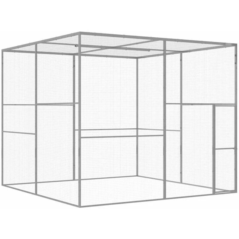 Image of VIDAXL vidaXL Cat Cage 3x3x2.5 m Galvanised Steel 8719883885858