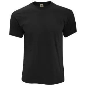 Image of Fruit Of The Loom Mens Screen Stars Original Full Cut Short Sleeve T-Shirt (L) (Black)