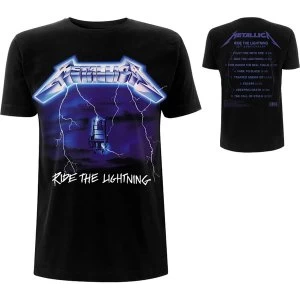 Image of Metallica - Ride The Lightning Tracks Mens X-Large T-Shirt - Black