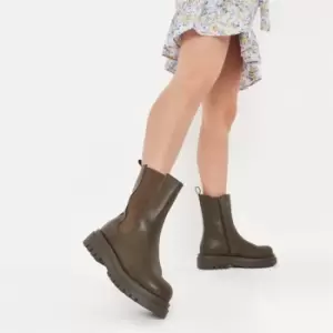 Image of Missguided Pull on Tab Ankle Boots - Green