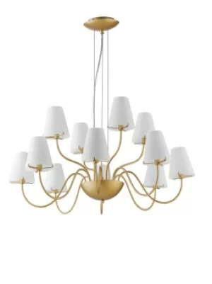 Image of CANTO 2 Light Chandeliers with Shades Gold 83x40.5cm