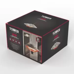 Image of Tower Astro Hanging Patio Heater 1500W With LED Light - Black