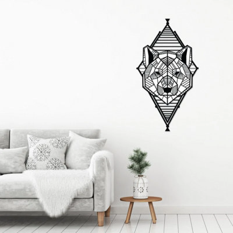 Image of Decortie Modern Metal Wall Art Geo Wild Theme Home Ornament Decorative Minimalist Design Hanging Wall Sculpture, Black