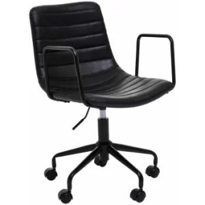 Image of Premier Housewares Forbes Black Leather Chair