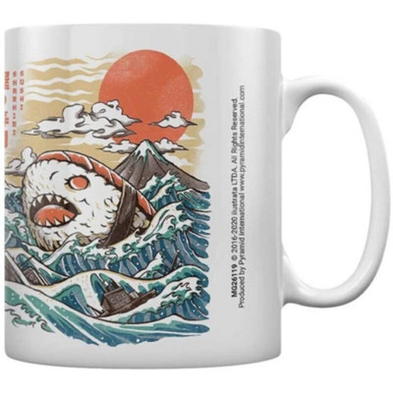 Image of Ilustrata Ilustrata Sharkiri Sushi Mug in White White One Size Unisex 5059958491953