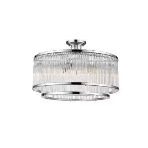 Image of Sergio Cylindrical Ceiling Light, Chrome, Glass, 6x E14