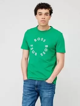 Image of BOSS Tee 4 T-Shirt - Green , Green, Size L, Men