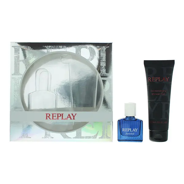Image of Replay Essential For Him 3 Piece Gift Set: Eau de Toilette 30ml - Shower Gel 100ml