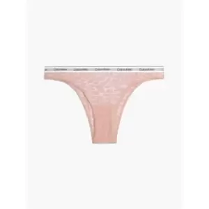 Image of Calvin Klein Lace Brazilian Thong - Nude