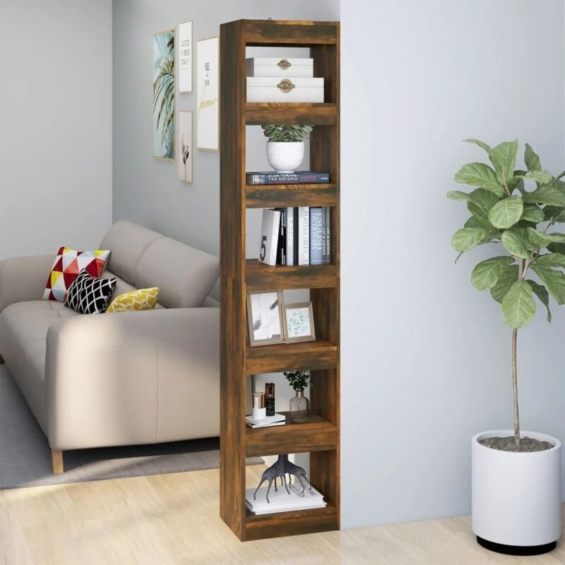 Image of VIDAXL Book Cabinet/Room Divider Smoked Oak 40x30x198cm Vidaxl 8720286844274
